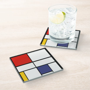 Dessous-de-verre En Verre Piet Mondrian, Composition C