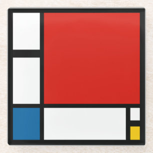 Dessous-de-verre En Verre Piet Mondrian, Composition ii