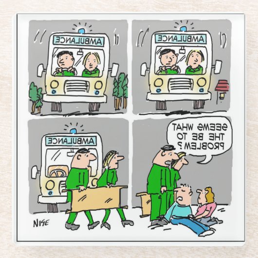Dessous-de-verre En Verre Pilote d'ambulance ou paramètre (Devant)