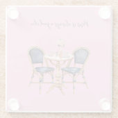 Dessous-de-verre En Verre Pink Blue Paris Table Baguettes (Dos)