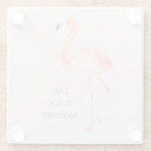 Dessous-de-verre En Verre Pink Flamingos Personalized  (Dos)