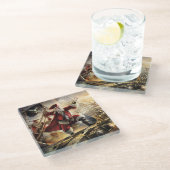 Dessous-de-verre En Verre Pirate Père Noël (Incliné)