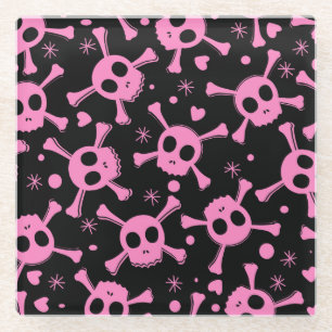 Dessous-de-verre En Verre Pirate Skull : Girlish Hearts Motif