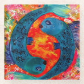 Dessous-de-verre En Verre Pisces Glass Dragon Coasters (Devant)