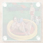 Dessous-de-verre En Verre Piscine d'attente (Dos)