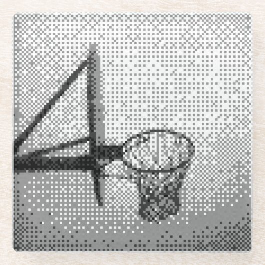 Dessous-de-verre En Verre pixel art basket-ball (Devant)