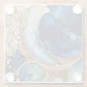 Dessous-de-verre En Verre Plage Abstraite Gold-Navy (Dos)