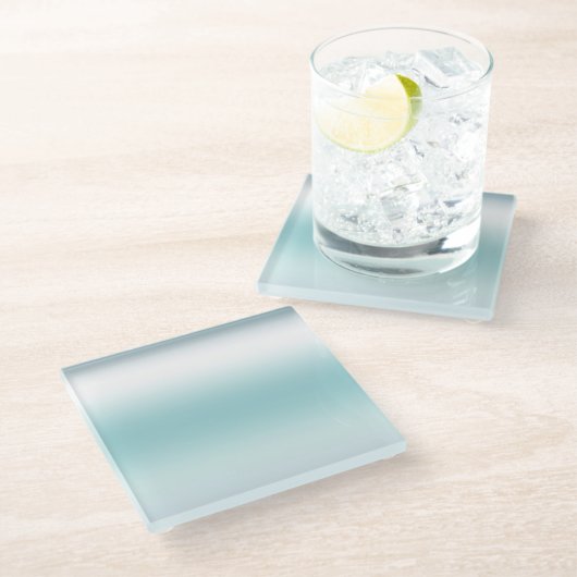 Dessous-de-verre En Verre Plage Aqua Blue Ombre (Incliné)