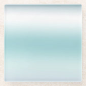 Dessous-de-verre En Verre Plage Aqua Blue Ombre (Devant)