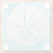 Dessous-de-verre En Verre Plage Bleu Bleu Sable Blanc Dollars Côtier (Dos)