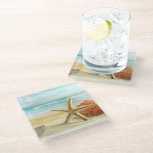 Dessous-de-verre En Verre Plage de Dessous de verre de verre Starfish