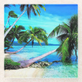 Dessous-de-verre En Verre Plage Dessous de verre-tropicale en verre (Devant)