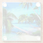 Dessous-de-verre En Verre Plage Dessous de verre-tropicale en verre (Dos)