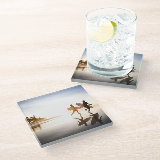 Dessous-de-verre En Verre Plage d'Oceanside (Incliné)
