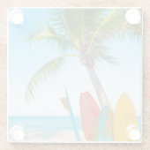 Dessous-de-verre En Verre Plage Tropical Surfboard (Dos)