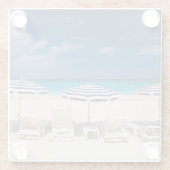 Dessous-de-verre En Verre Plages tropicales | Plage tropicale Anguilla (Dos)