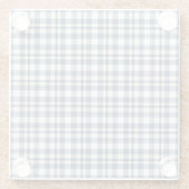 Dessous-de-verre En Verre Plaid blanc bleu 1 (Dos)