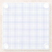 Dessous-de-verre En Verre Plaid blanc bleu 2 (Dos)