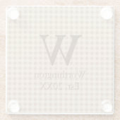 Dessous-de-verre En Verre Plaid Buffalo Beige Rouille Pays Rustique (Dos)