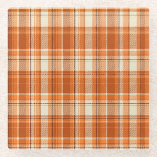 Dessous-de-verre En Verre Plaid orange (Devant)
