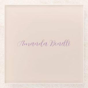 Dessous-de-verre En Verre Plaine rose Champagne Simple Minimaliste Moderne