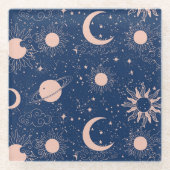 Dessous-de-verre En Verre Planètes et étoiles Motif (Devant)