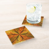 Dessous-de-verre En Verre Plante d'automne, Abstrait moderne Fractal Art Lea (Incliné)