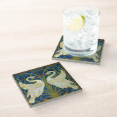 Dessous-de-verre En Verre Plaque de souris Art Déco Swans (Incliné)