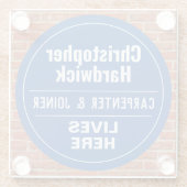 Dessous-de-verre En Verre Plate-forme carpenter et menuisier style plaque mu (Dos)