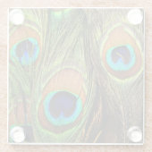 Dessous-de-verre En Verre Plumes de paon (Dos)