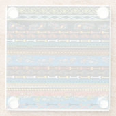 Dessous-de-verre En Verre Plumes ethniques : Broderie Boho Chic (Dos)