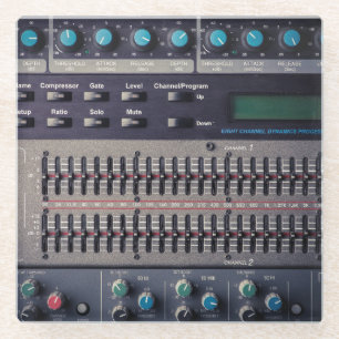 Dessous-de-verre En Verre Plusieurs boutons Sound Mixer Studio