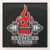 Dessous-de-verre En Verre Poids Personnalisé Levant Dumbbell Fitness Gym (Devant)