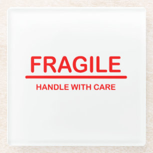 Dessous-de-verre En Verre Poignée fragile avec soin