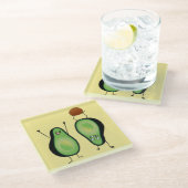 Dessous-de-verre En Verre Poignée verte de stand d'applaudissements amusant (Incliné)