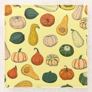 Dessous-de-verre En Verre Poignets dessinés à la main, motif de légumes sans