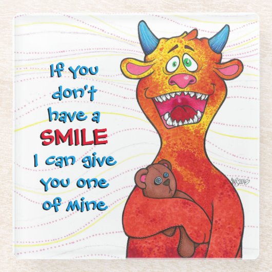 Dessous-de-verre En Verre Pointillez le monstre, dessous de verre de verre (Devant)