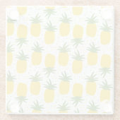 Dessous-de-verre En Verre Points d'ananas : Conception de fruits d'été (Dos)