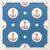 Dessous-de-verre En Verre Points d'Ancre (Devant)