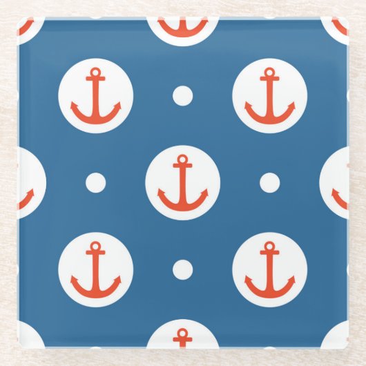 Dessous-de-verre En Verre Points d'Ancre (Devant)