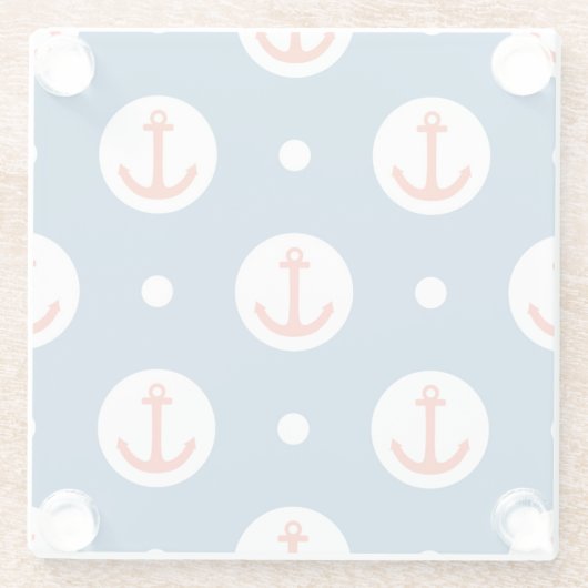 Dessous-de-verre En Verre Points d'Ancre (Dos)