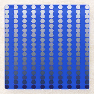 Dessous-de-verre En Verre Points satinés - bleu cobalt et étain