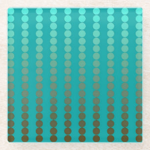 Dessous-de-verre En Verre Points satinés - gris turquoise et étain