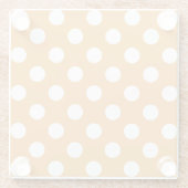 Dessous-de-verre En Verre Pois blancs sur ambre (Dos)