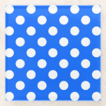 Dessous-de-verre En Verre Pois blancs sur bleu royal<br><div class="desc">Pois blancs sur bleu royal</div>