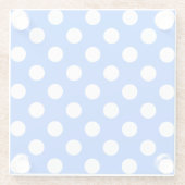 Dessous-de-verre En Verre Pois blancs sur bleu royal (Dos)
