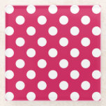 Dessous-de-verre En Verre Pois blancs sur cerise<br><div class="desc">Pois blancs sur cerise</div>