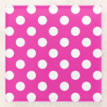 Dessous-de-verre En Verre Pois blancs sur fuchsia<br><div class="desc">Pois blancs sur fuchsia</div>