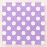 Dessous-de-verre En Verre Pois blancs sur lilas<br><div class="desc">Pois blancs sur lilas</div>