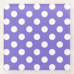 Dessous-de-verre En Verre Pois blancs sur perwinkle<br><div class="desc">Pois blancs sur perwinkle</div>